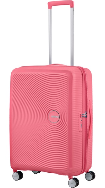 Suitcase American Tourister Soundbox made of polypropylene on 4 wheels 32G*002 Sun Kissed Coral (medium)
